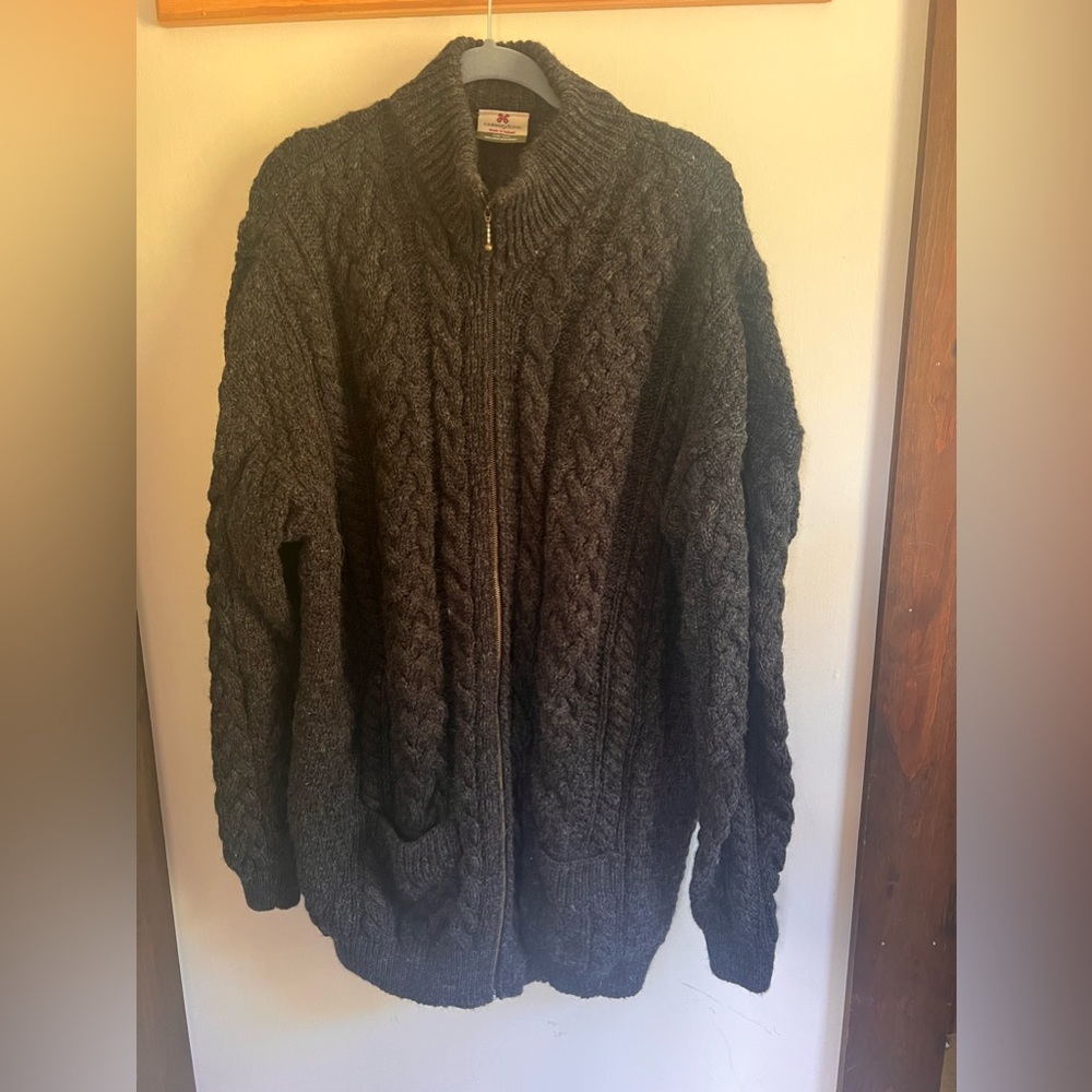 Men’s vintage sweater full zip pockets XXL